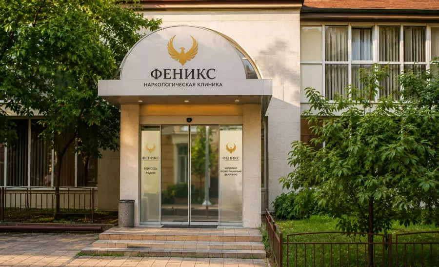 Вход в наркологическую клинику «Феникс» в Никольском